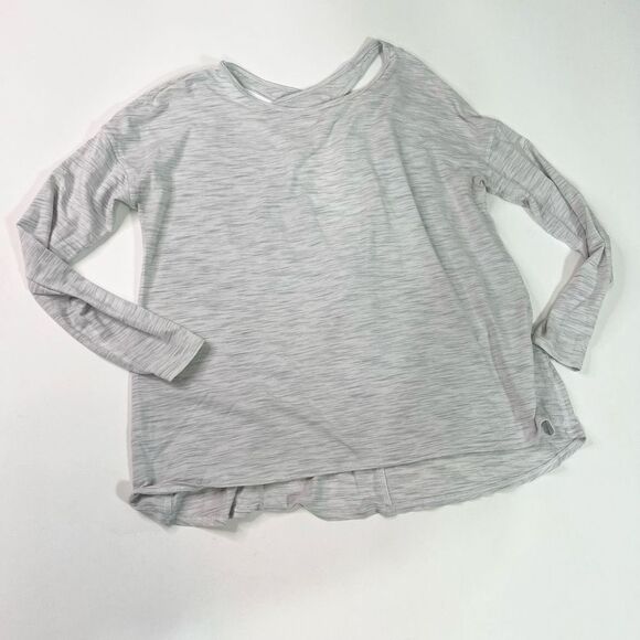 Lululemon Long Sleeve Shirt Womens 8 Gray Keyhole Open Back Pullover - Picture 1 of 7